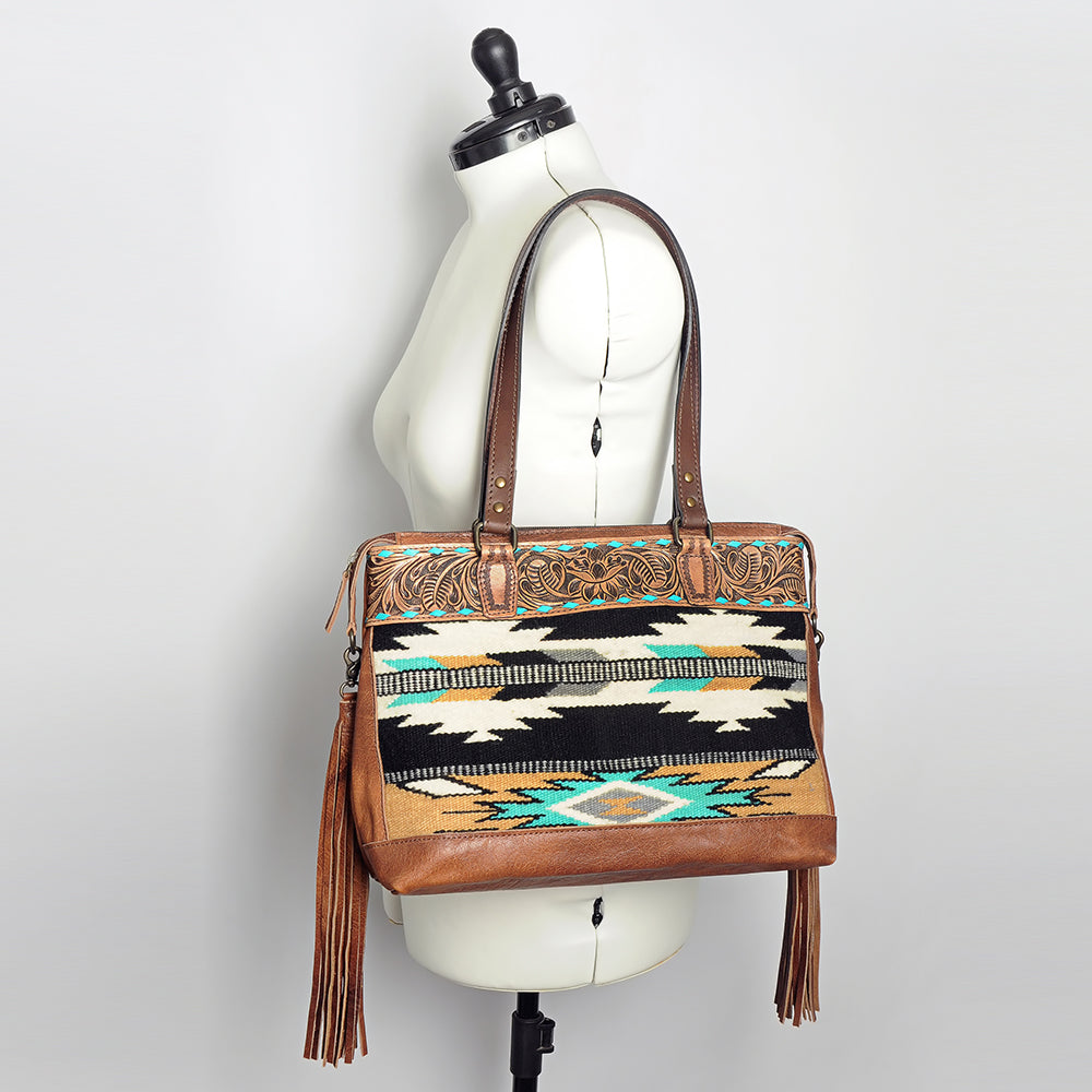 ADBG855C American Darling Hand Tooled Saddle Blanket Genuine Leather Women Bag Western Handbag Purse