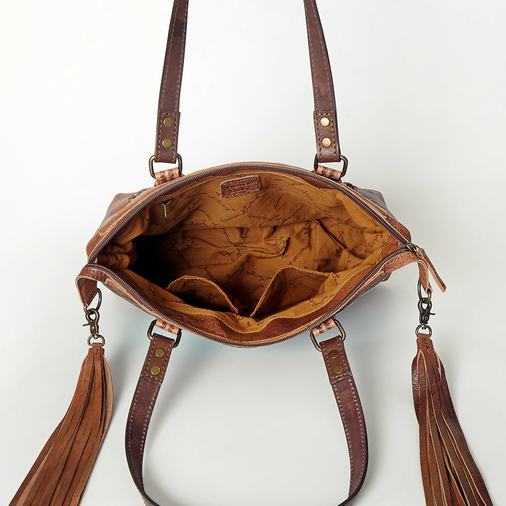 ADBG855C American Darling Hand Tooled Saddle Blanket Genuine Leather Women Bag Western Handbag Purse