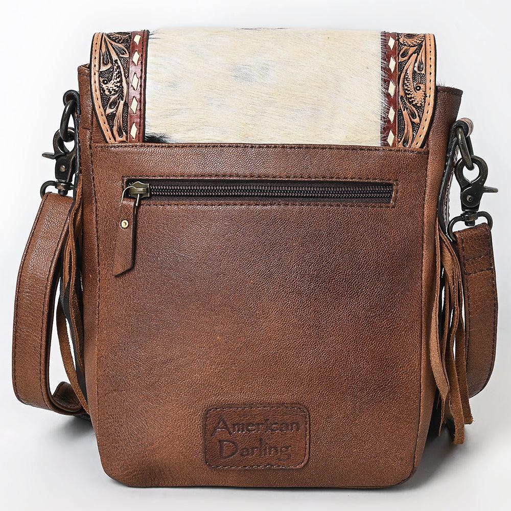 ADBG856A American Darling Hand Tooled Hair On Genuine Leather Women Bag Western Handbag Purse