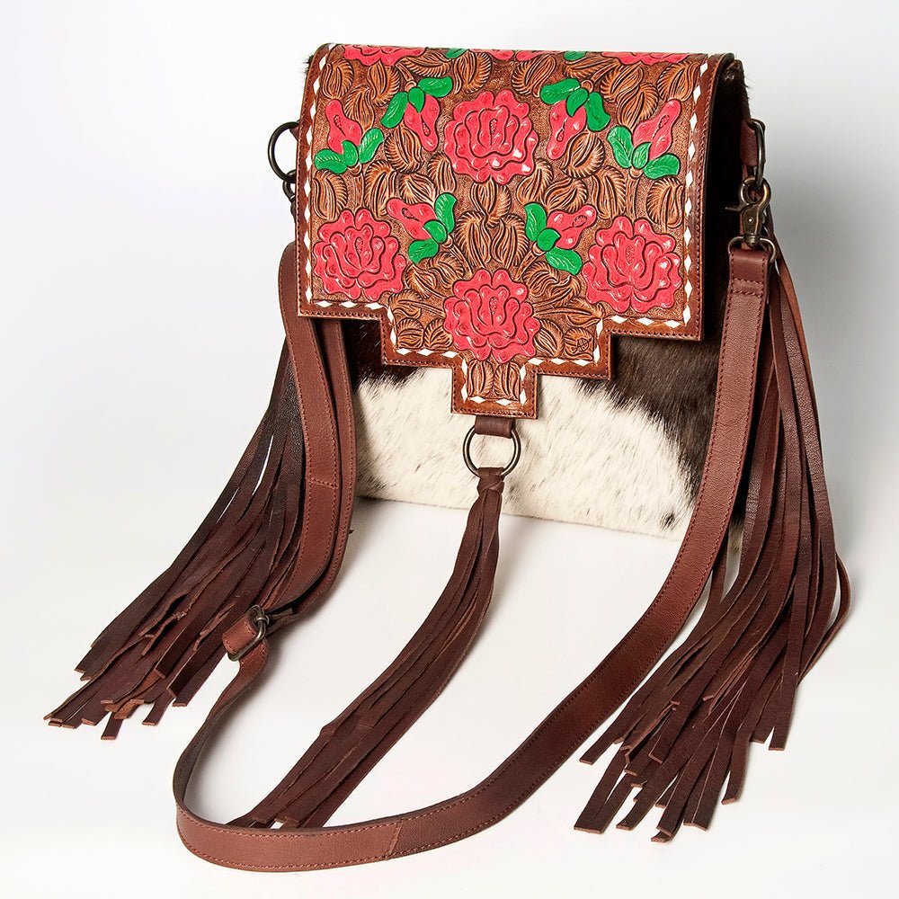 American Darling Cross Body Ii Hand Tooled Hair On Genuine Leather Women Bag Western Handbag Purse