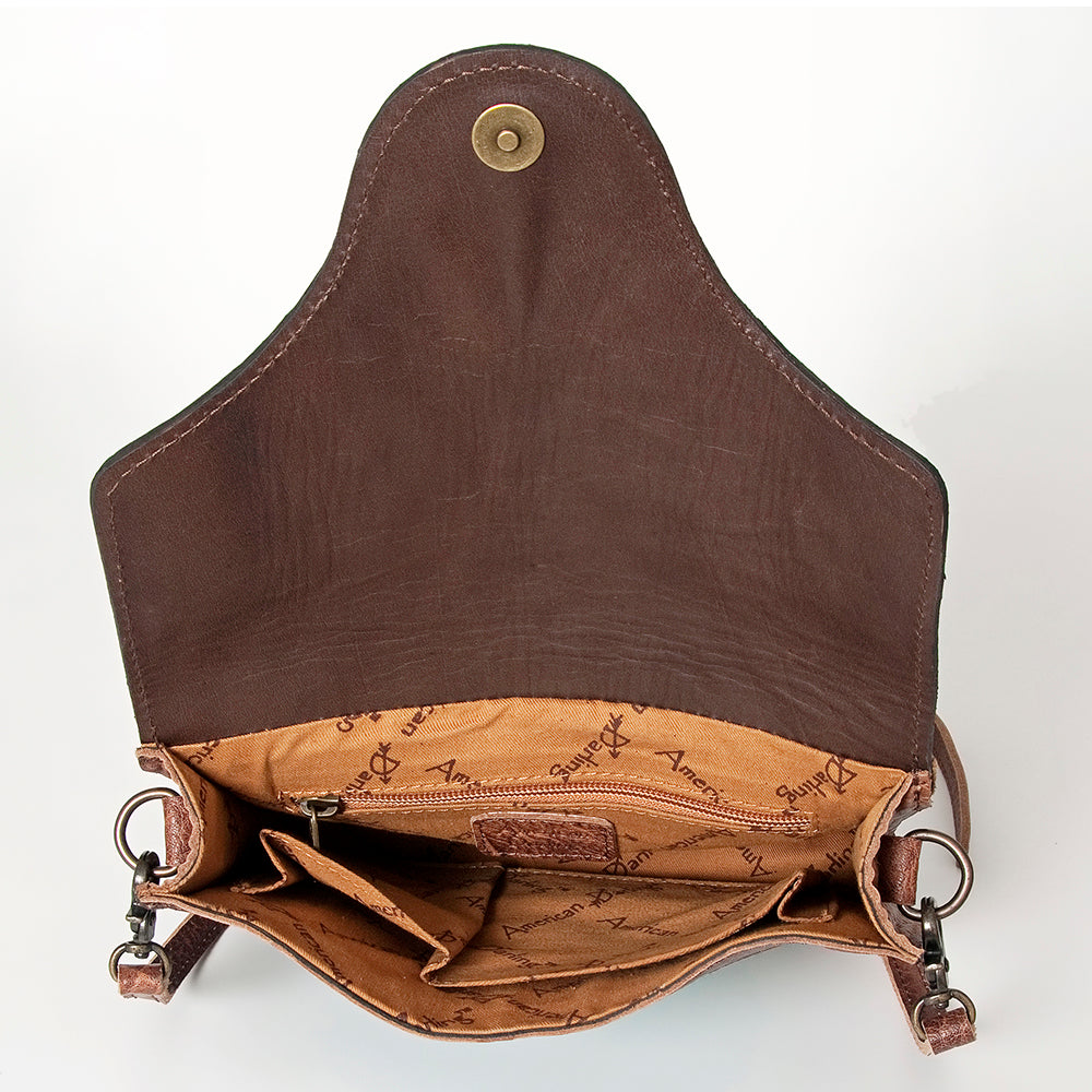 ADBG826E American Darling Hand Tooled Hair On Genuine Leather Women Bag Western Handbag Purse