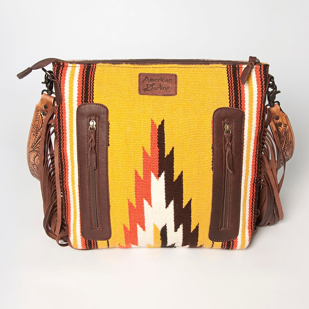 American Darling Cross Body I Hand Tooled Hair-On Genuine Leather Women Bag Western Handbag Purse