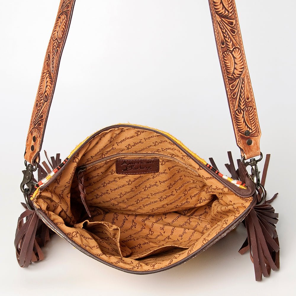 American Darling Cross Body I Hand Tooled Hair-On Genuine Leather Women Bag Western Handbag Purse