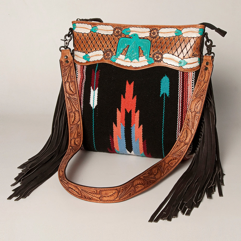 American Darling Signature Crossbody Hand Tooled Saddle Blanket Genuine Leather Women Bag Western Handbag Purse