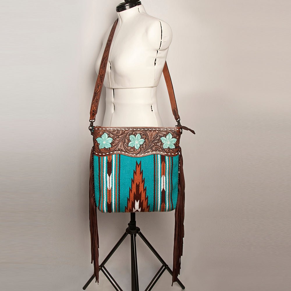 American Darling Signature Crossbody Hand Tooled Saddle Blanket Genuine Leather Women Bag Western Handbag Purse