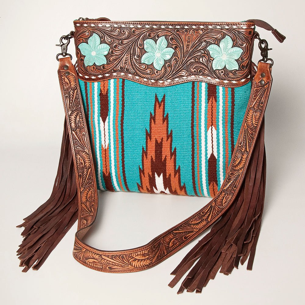 American Darling Signature Crossbody Hand Tooled Saddle Blanket Genuine Leather Women Bag Western Handbag Purse