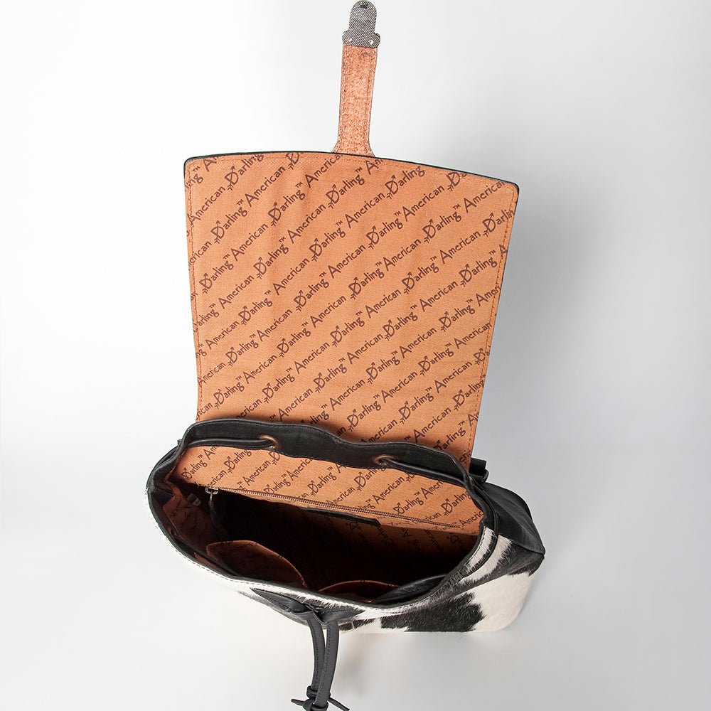 American Darling Hand Tooled Hair On Genuine Leather Women Bag Western Handbag Purse