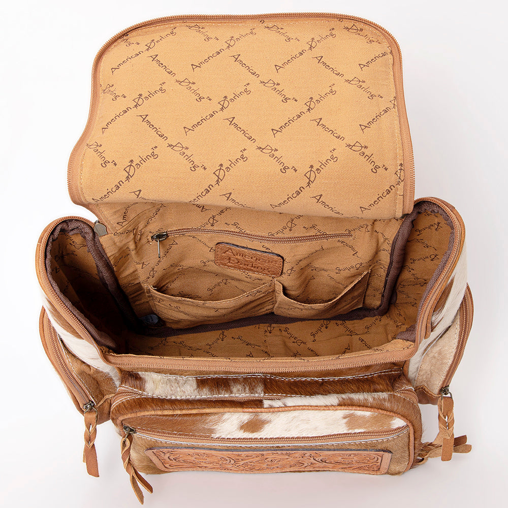 ADBG860B American Darling Hand Tooled Hair On Genuine Leather Women Bag Western Handbag Purse