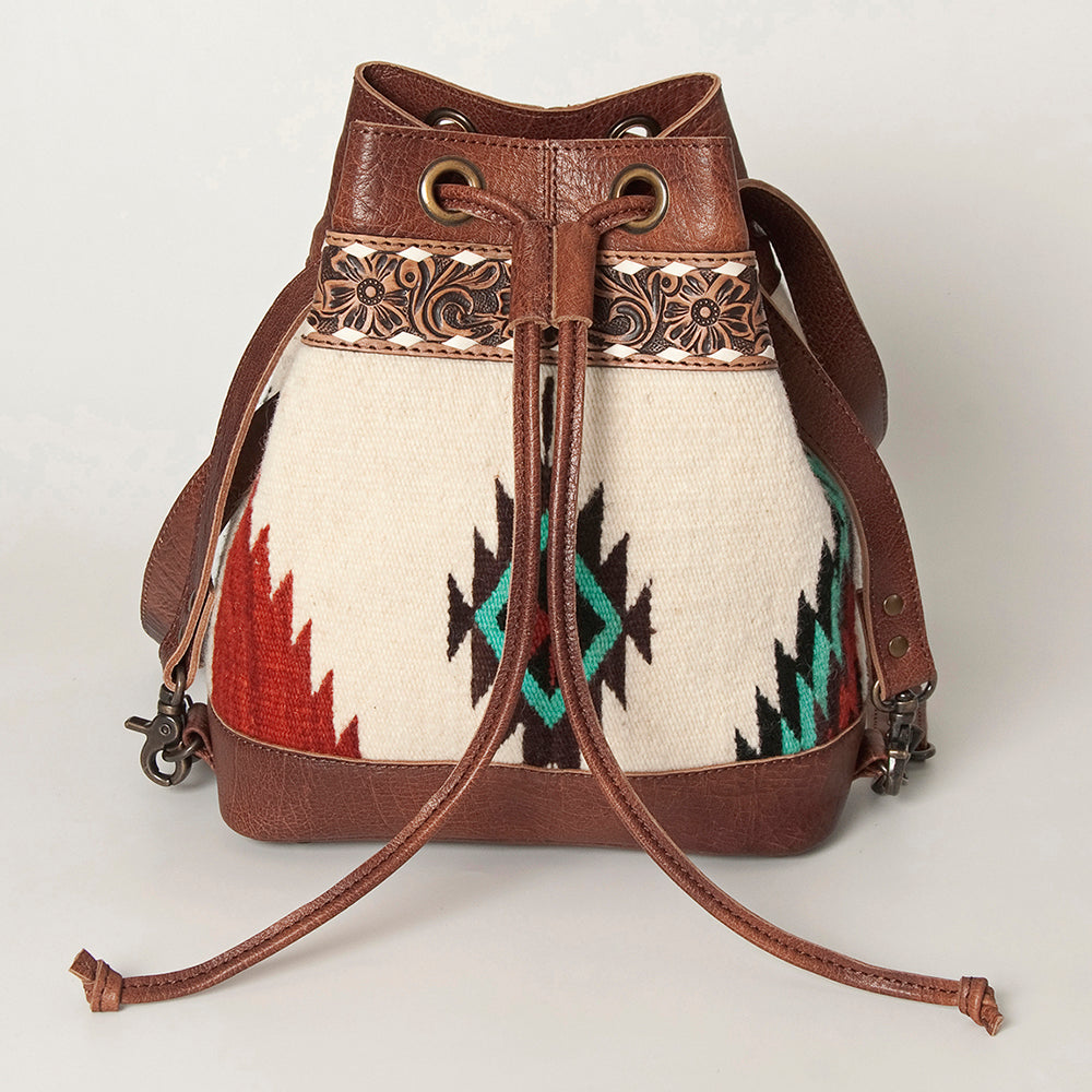 ADBG862E American Darling Hand Tooled Saddle Blanket Genuine Leather Women Bag Western Handbag Purse