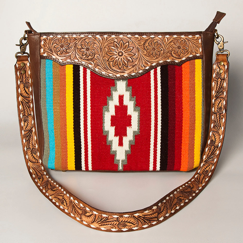 American Darling ADBGA255 Large Crossbody Hand Tooled Saddle Blanket Genuine Leather Women Bag Western Handbag Purse