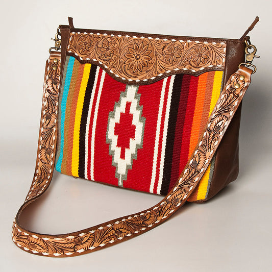 American Darling ADBGA255 Large Crossbody Hand Tooled Saddle Blanket Genuine Leather Women Bag Western Handbag Purse