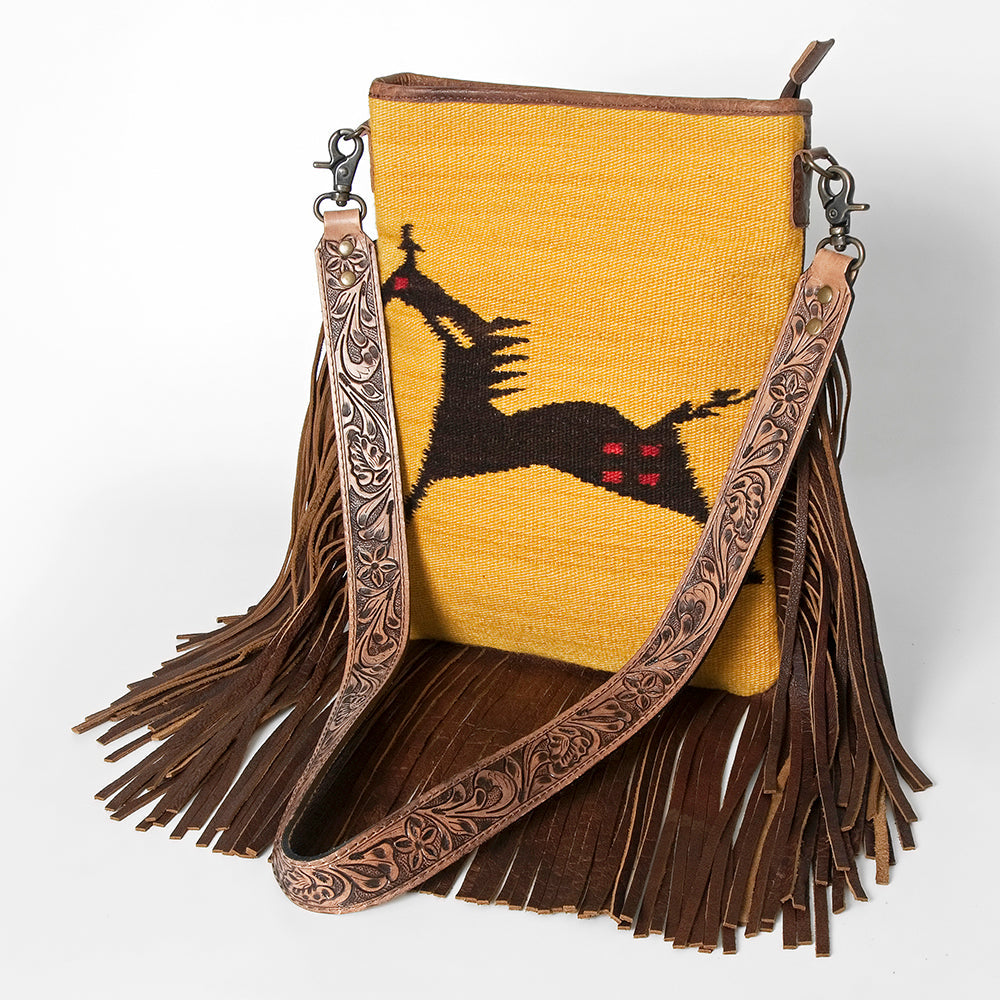 American Darling ADBGS192S Messenger Saddle Blanket Genuine Leather Women Bag Western Handbag Purse