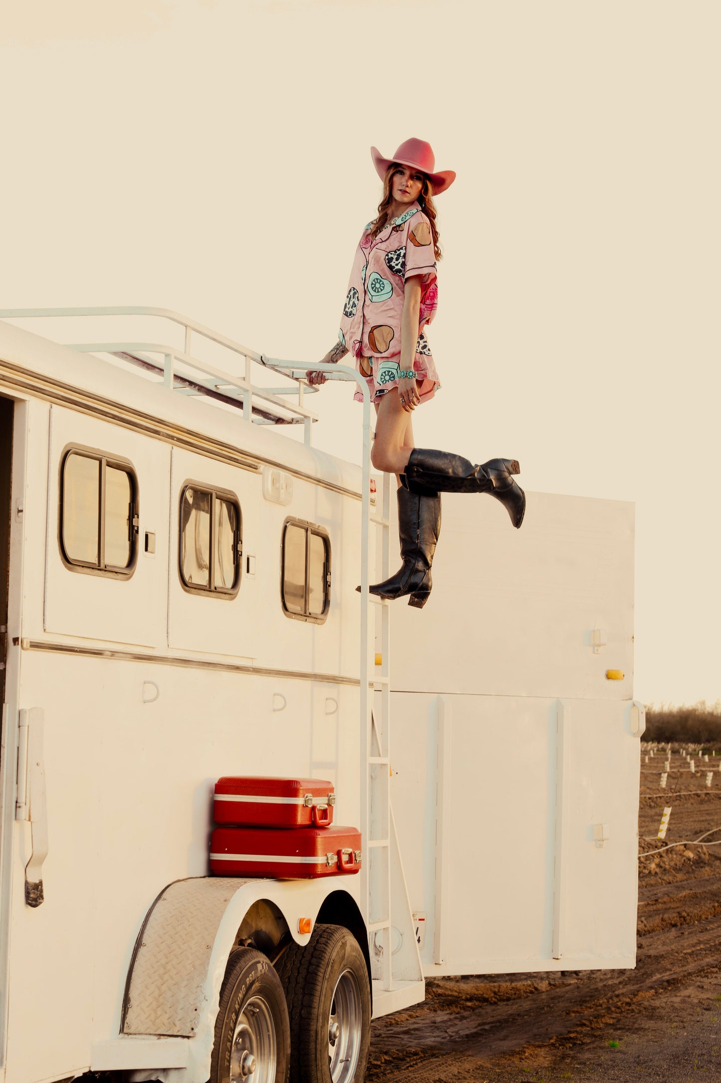 Cowboy Candy Heart Silky Pajama Sets