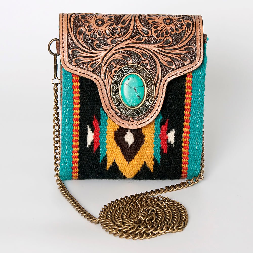 American Darling Hand Tooled Hair On Genuine Leather Women Bag Western Handbag Purse