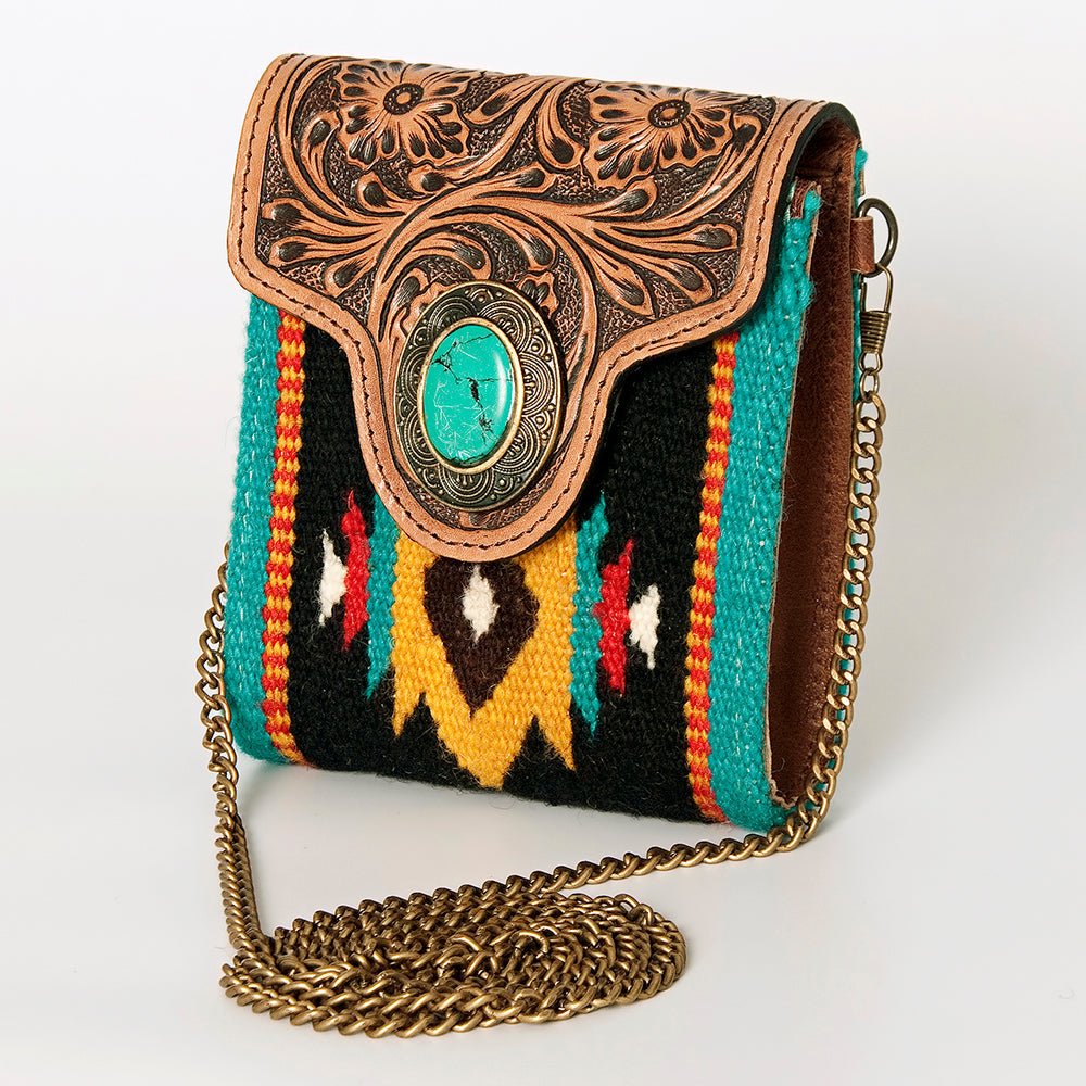 American Darling Hand Tooled Hair On Genuine Leather Women Bag Western Handbag Purse