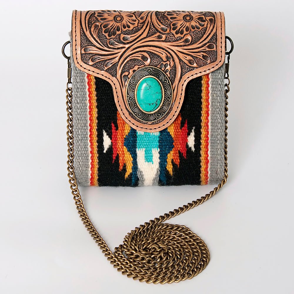 American Darling Hand Tooled Hair On Genuine Leather Women Bag Western Handbag Purse