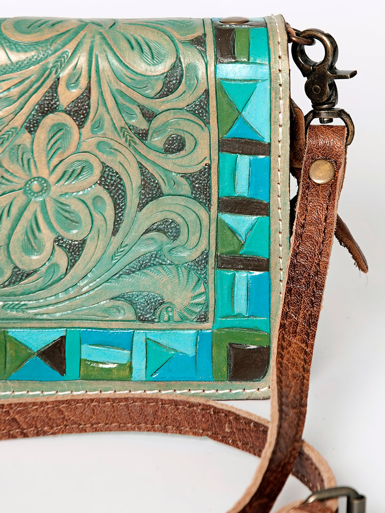 American Darling ORGANISER Upcycled Wool Genuine Leather women bag western handbag purse