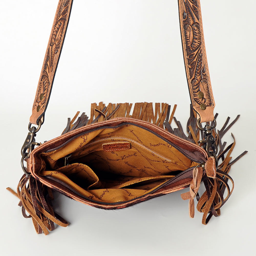 American Darling ADBGS192AB Messenger Hair On Genuine Leather Women Bag Western Handbag Purse