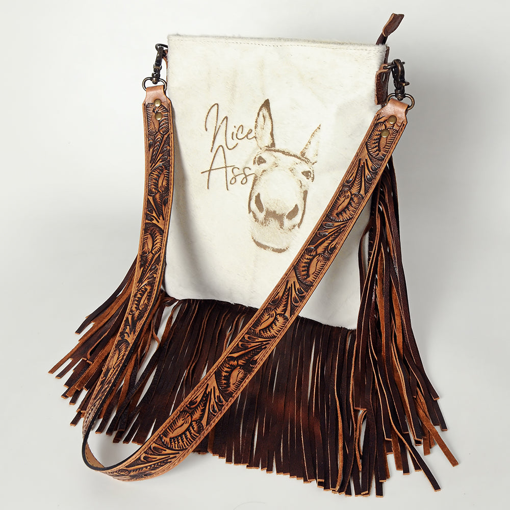 American Darling ADBGS192AD Messenger Hair On Genuine Leather Women Bag Western Handbag Purse
