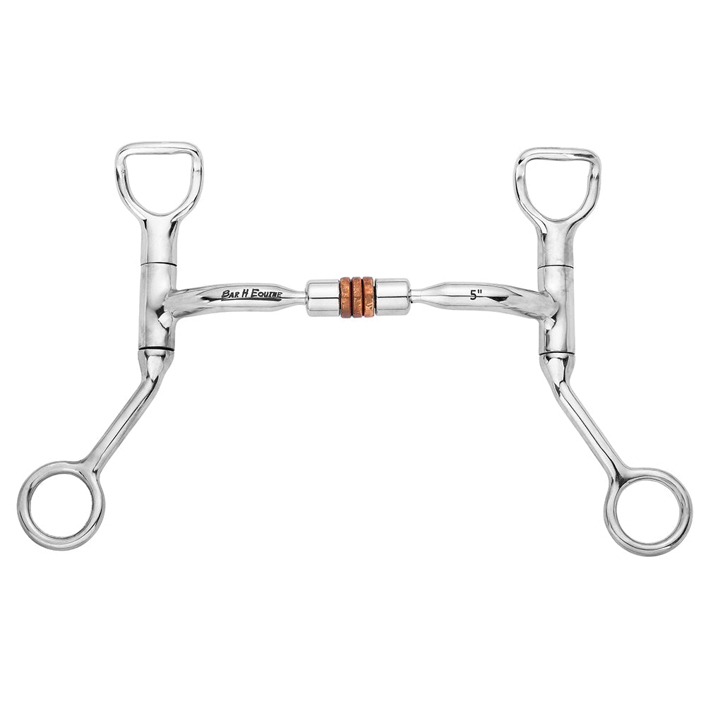 BAR H EQUINE Western Short Shank Bit with Comfort Mouth & Copper Rollers