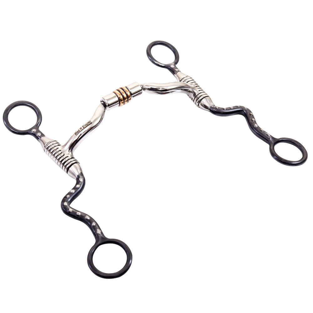 Bar H Equine Med Port Cavalry Shank Tongue Relief Bit W/ Copper Roller Ring|Copper Bits for Horses|Horse Bit |horse bits|snaffle Copper Bits for Horses|horse bits and bridles