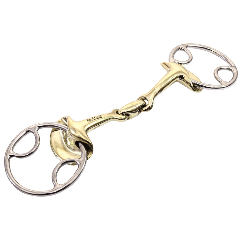 Bar H Equine Eggbbutt D Ring French Link Snaffle Brass Horse Mouth Bit|Bits for Horses|Horse Bit |horse bits|snaffle bits for horses|horse bits and bridles
