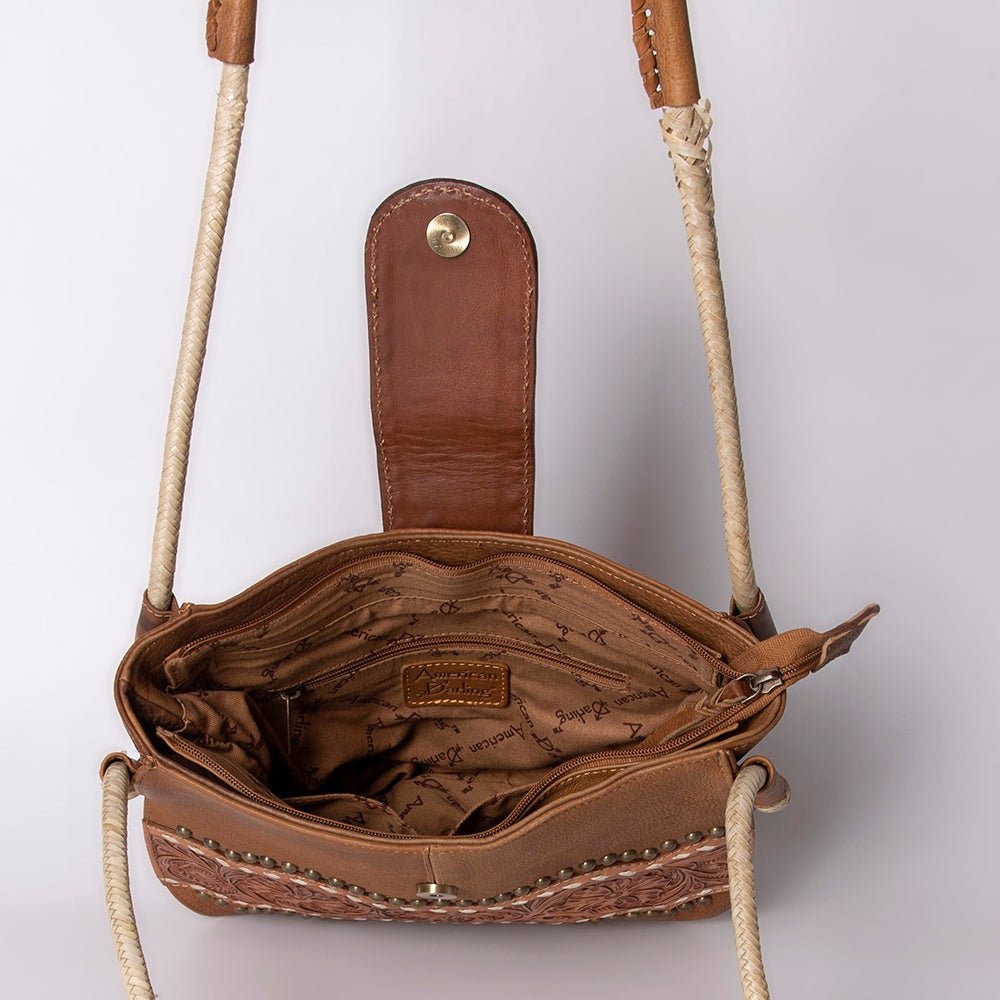 American Darling Messenger Hand Tooled Genuine Leather Women Bag Western Handbag Purse