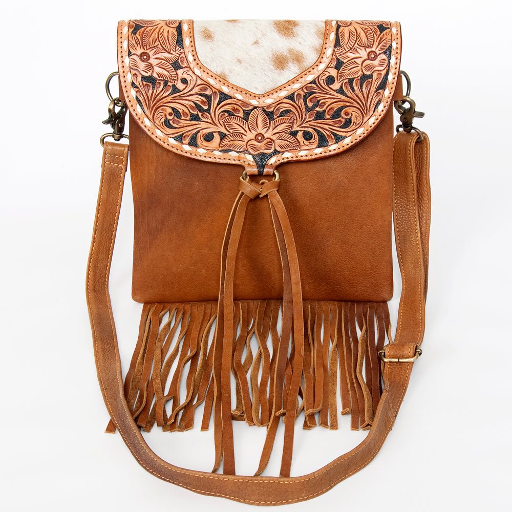 American Darling Messenger Hand Tooled Hair On Genuine Leather Women Bag Western Handbag Purse