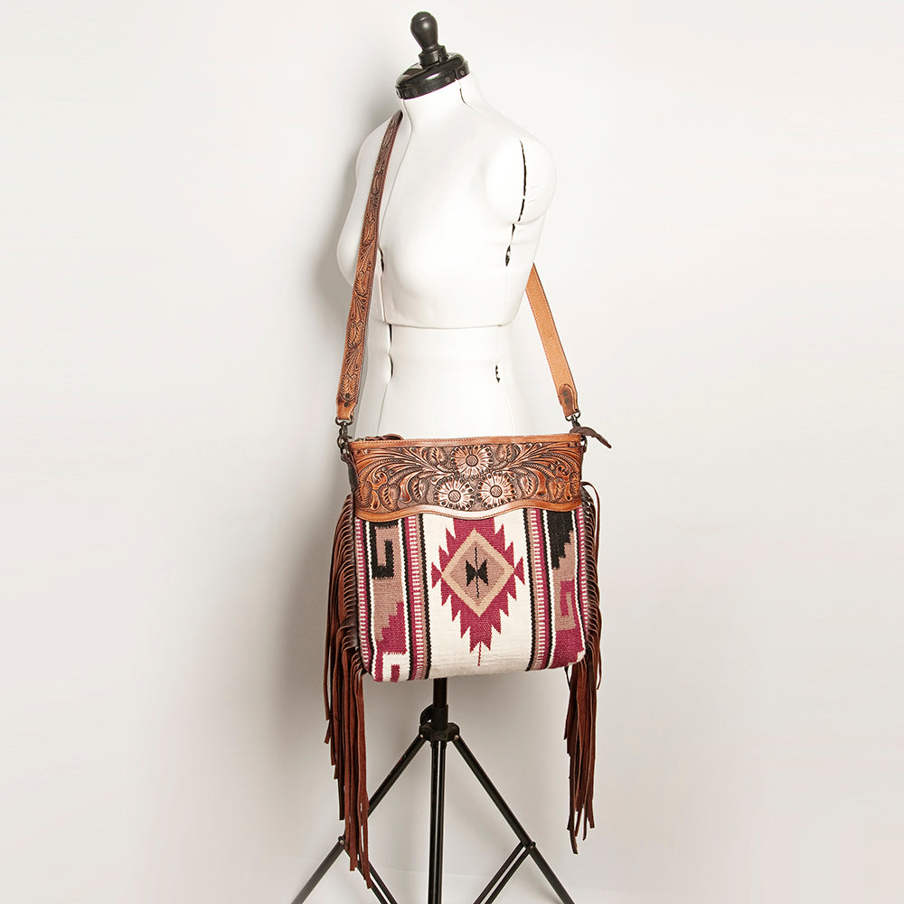 American Darling ADBGZ569A Signature Crossbody Hand Tooled Saddle Blanket Genuine Leather Women Bag Western Handbag Purse