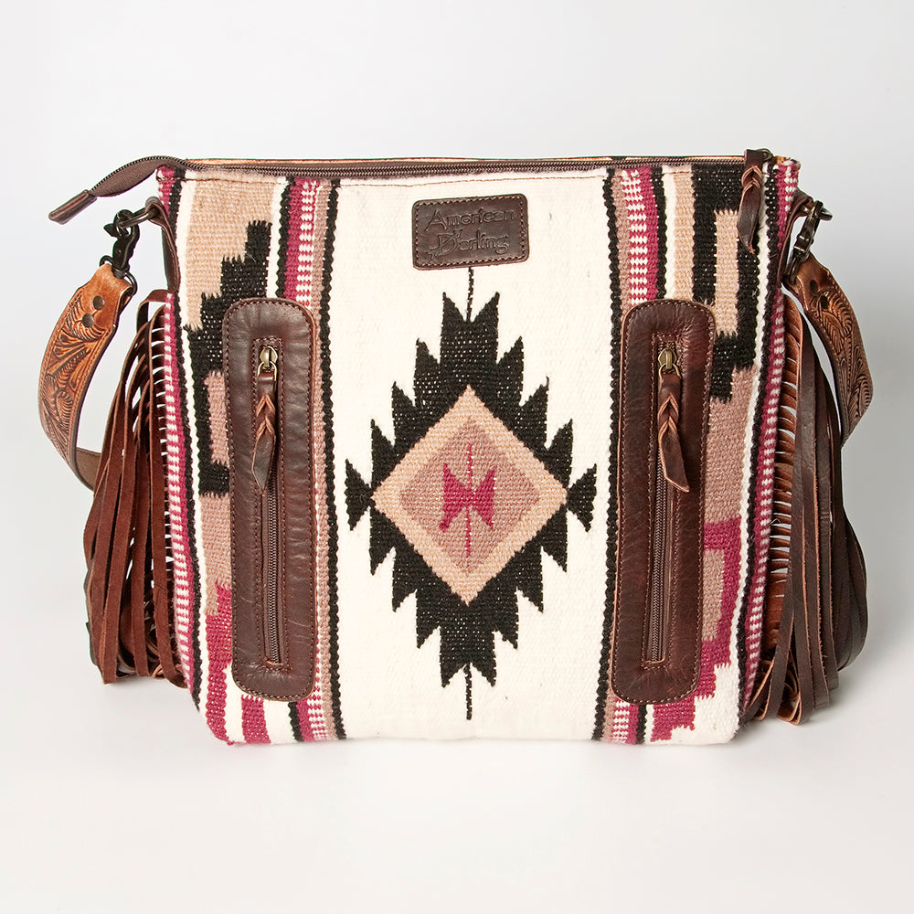 American Darling ADBGZ569A Signature Crossbody Hand Tooled Saddle Blanket Genuine Leather Women Bag Western Handbag Purse