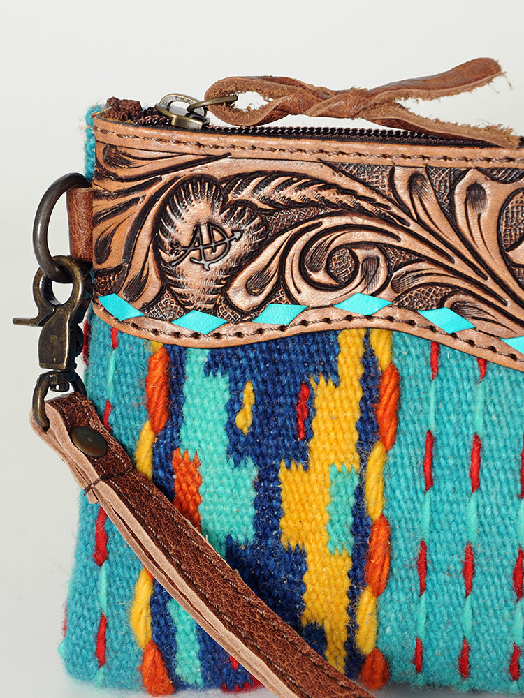 American Darling Wristlet Hand Tooled Saddle Blanket Genuine Leather Western Women Bag | Handbag Purse | Women Wristlet Purse | Wristlet Purse | Travel Wristlet Purse | Leather Wristlet Purse | Clutch Wristlet Purse