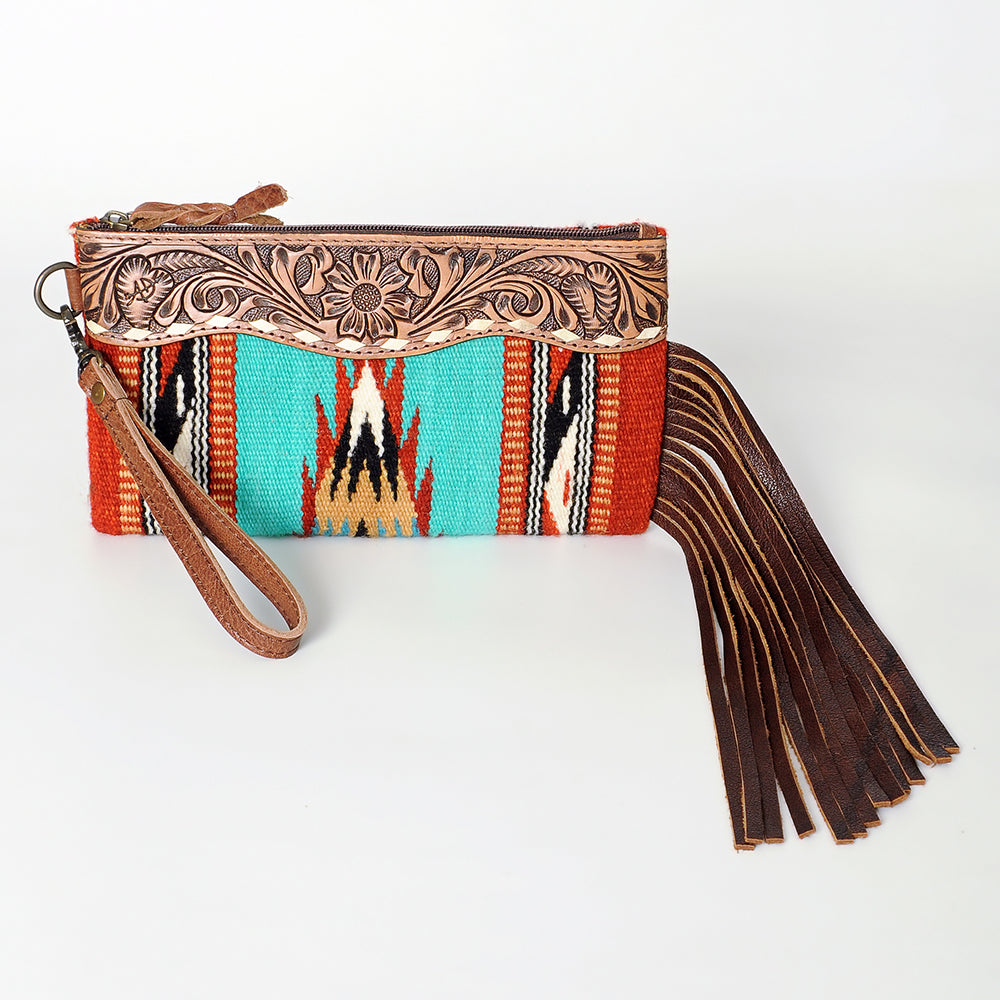 American Darling Wristlet Hand Tooled Saddle Blanket Genuine Leather Western Women Bag | Handbag Purse | Women Wristlet Purse | Wristlet Purse | Travel Wristlet Purse | Leather Wristlet Purse | Clutch Wristlet Purse
