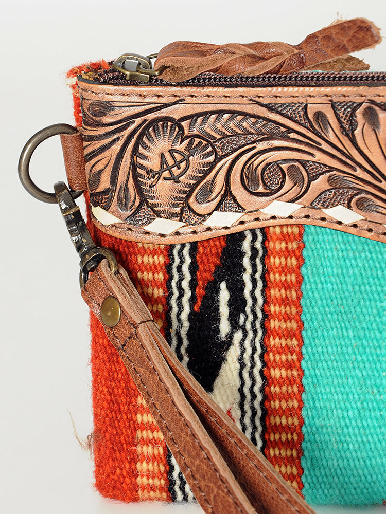 American Darling Wristlet Hand Tooled Saddle Blanket Genuine Leather Western Women Bag | Handbag Purse | Women Wristlet Purse | Wristlet Purse | Travel Wristlet Purse | Leather Wristlet Purse | Clutch Wristlet Purse