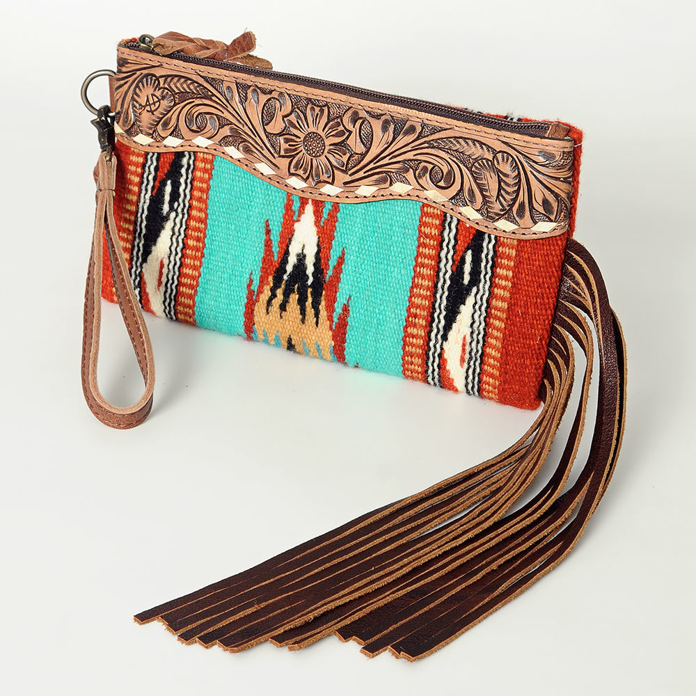 American Darling Wristlet Hand Tooled Saddle Blanket Genuine Leather Western Women Bag | Handbag Purse | Women Wristlet Purse | Wristlet Purse | Travel Wristlet Purse | Leather Wristlet Purse | Clutch Wristlet Purse