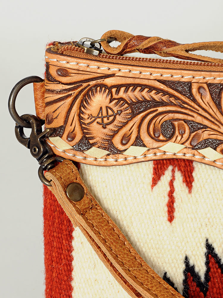 American Darling Wristlet Hand Tooled Saddle Blanket Genuine Leather Western Women Bag | Handbag Purse | Women Wristlet Purse | Wristlet Purse | Travel Wristlet Purse | Leather Wristlet Purse | Clutch Wristlet Purse