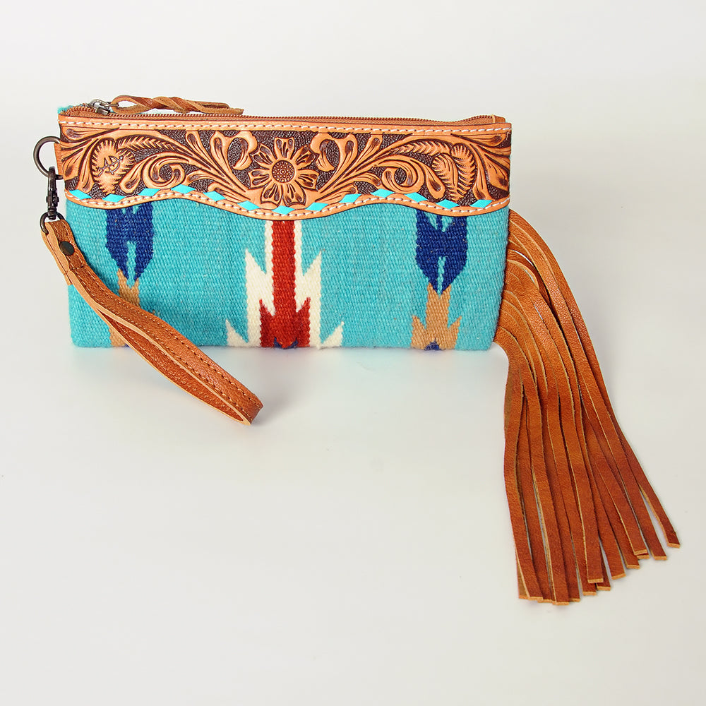American Darling Wristlet Hand Tooled Saddle Blanket Genuine Leather Western Women Bag | Handbag Purse | Women Wristlet Purse | Wristlet Purse | Travel Wristlet Purse | Leather Wristlet Purse | Clutch Wristlet Purse