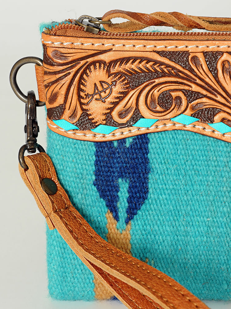American Darling Wristlet Hand Tooled Saddle Blanket Genuine Leather Western Women Bag | Handbag Purse | Women Wristlet Purse | Wristlet Purse | Travel Wristlet Purse | Leather Wristlet Purse | Clutch Wristlet Purse