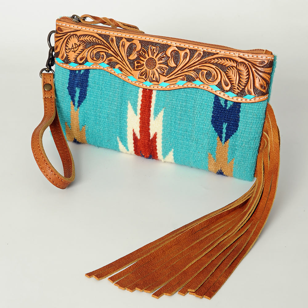 American Darling Wristlet Hand Tooled Saddle Blanket Genuine Leather Western Women Bag | Handbag Purse | Women Wristlet Purse | Wristlet Purse | Travel Wristlet Purse | Leather Wristlet Purse | Clutch Wristlet Purse