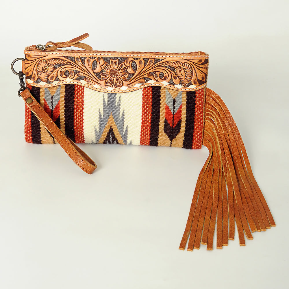 American Darling Wristlet Hand Tooled Saddle Blanket Genuine Leather Western Women Bag | Handbag Purse | Women Wristlet Purse | Wristlet Purse | Travel Wristlet Purse | Leather Wristlet Purse | Clutch Wristlet Purse