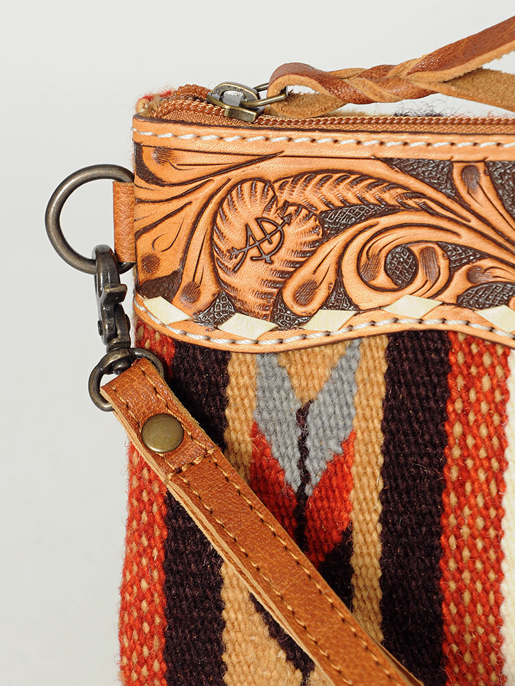 American Darling Wristlet Hand Tooled Saddle Blanket Genuine Leather Western Women Bag | Handbag Purse | Women Wristlet Purse | Wristlet Purse | Travel Wristlet Purse | Leather Wristlet Purse | Clutch Wristlet Purse