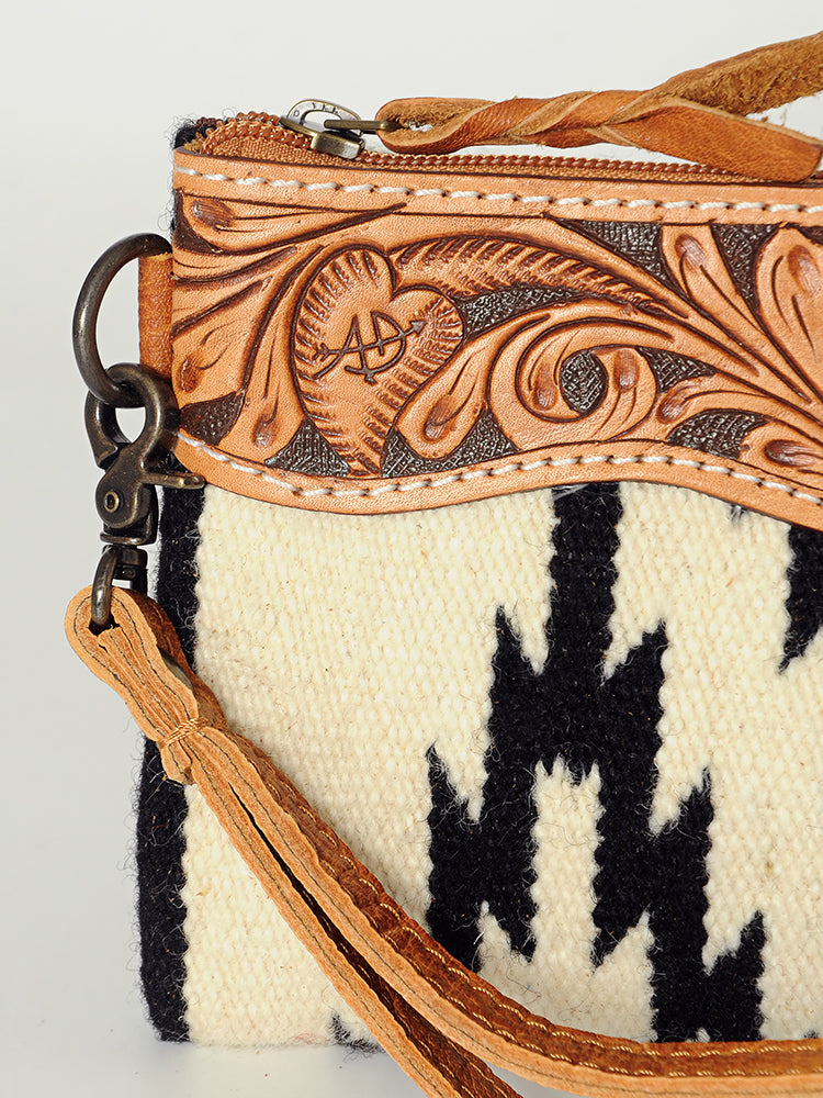 American Darling Wristlet Hand Tooled Saddle Blanket Genuine Leather Western Women Bag | Handbag Purse | Women Wristlet Purse | Wristlet Purse | Travel Wristlet Purse | Leather Wristlet Purse | Clutch Wristlet Purse