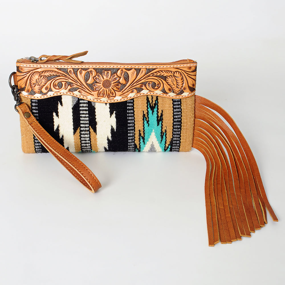American Darling Wristlet Hand Tooled Saddle Blanket Genuine Leather Western Women Bag | Handbag Purse | Women Wristlet Purse | Wristlet Purse | Travel Wristlet Purse | Leather Wristlet Purse | Clutch Wristlet Purse