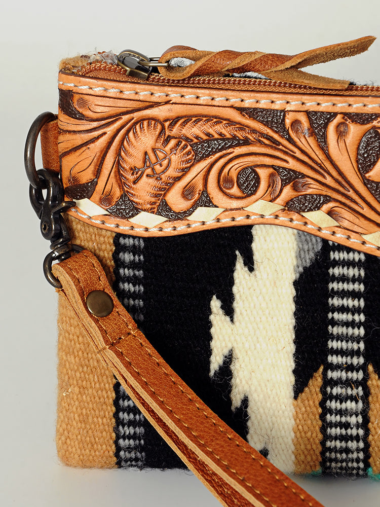 American Darling Wristlet Hand Tooled Saddle Blanket Genuine Leather Western Women Bag | Handbag Purse | Women Wristlet Purse | Wristlet Purse | Travel Wristlet Purse | Leather Wristlet Purse | Clutch Wristlet Purse