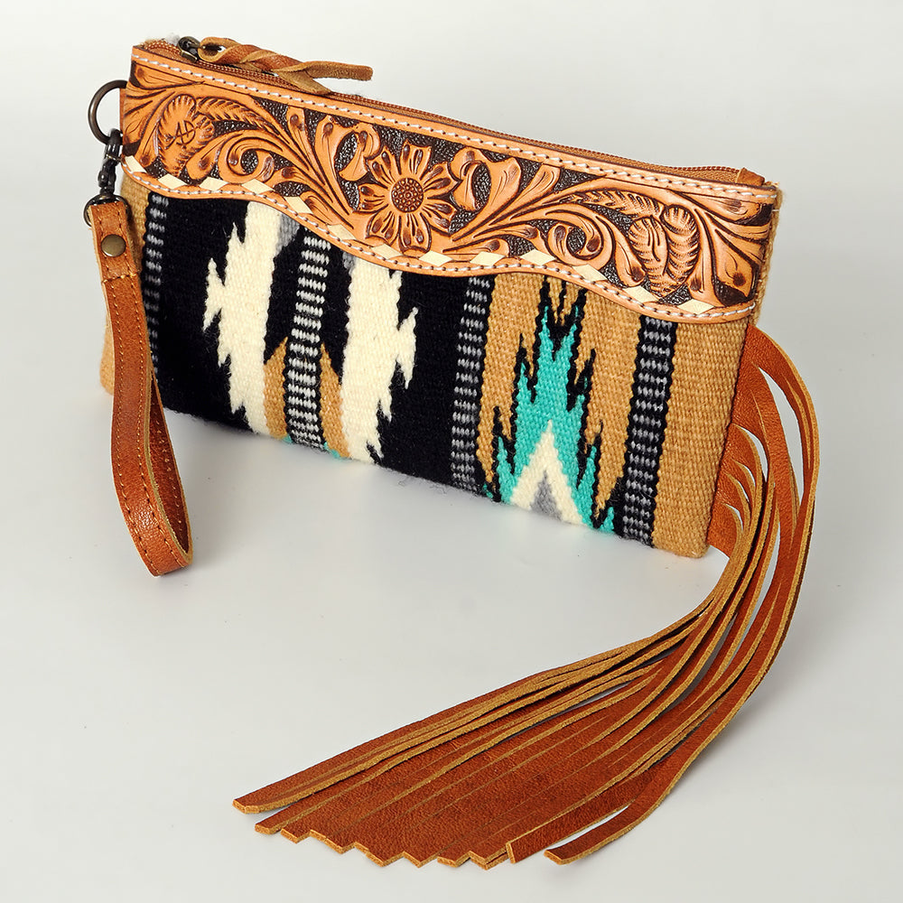 American Darling Wristlet Hand Tooled Saddle Blanket Genuine Leather Western Women Bag | Handbag Purse | Women Wristlet Purse | Wristlet Purse | Travel Wristlet Purse | Leather Wristlet Purse | Clutch Wristlet Purse