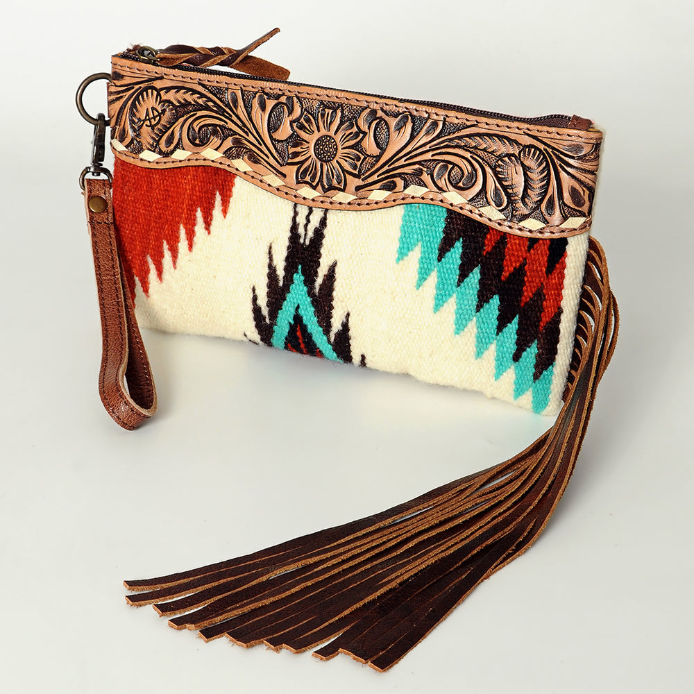 American Darling Wristlet Hand Tooled Saddle Blanket Genuine Leather Western Women Bag | Handbag Purse | Women Wristlet Purse | Wristlet Purse | Travel Wristlet Purse | Leather Wristlet Purse | Clutch Wristlet Purse
