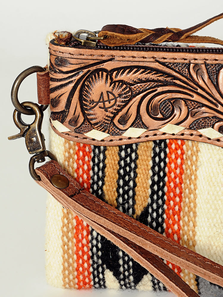 American Darling Wristlet Hand Tooled Saddle Blanket Genuine Leather Western Women Bag | Handbag Purse | Women Wristlet Purse | Wristlet Purse | Travel Wristlet Purse | Leather Wristlet Purse | Clutch Wristlet Purse
