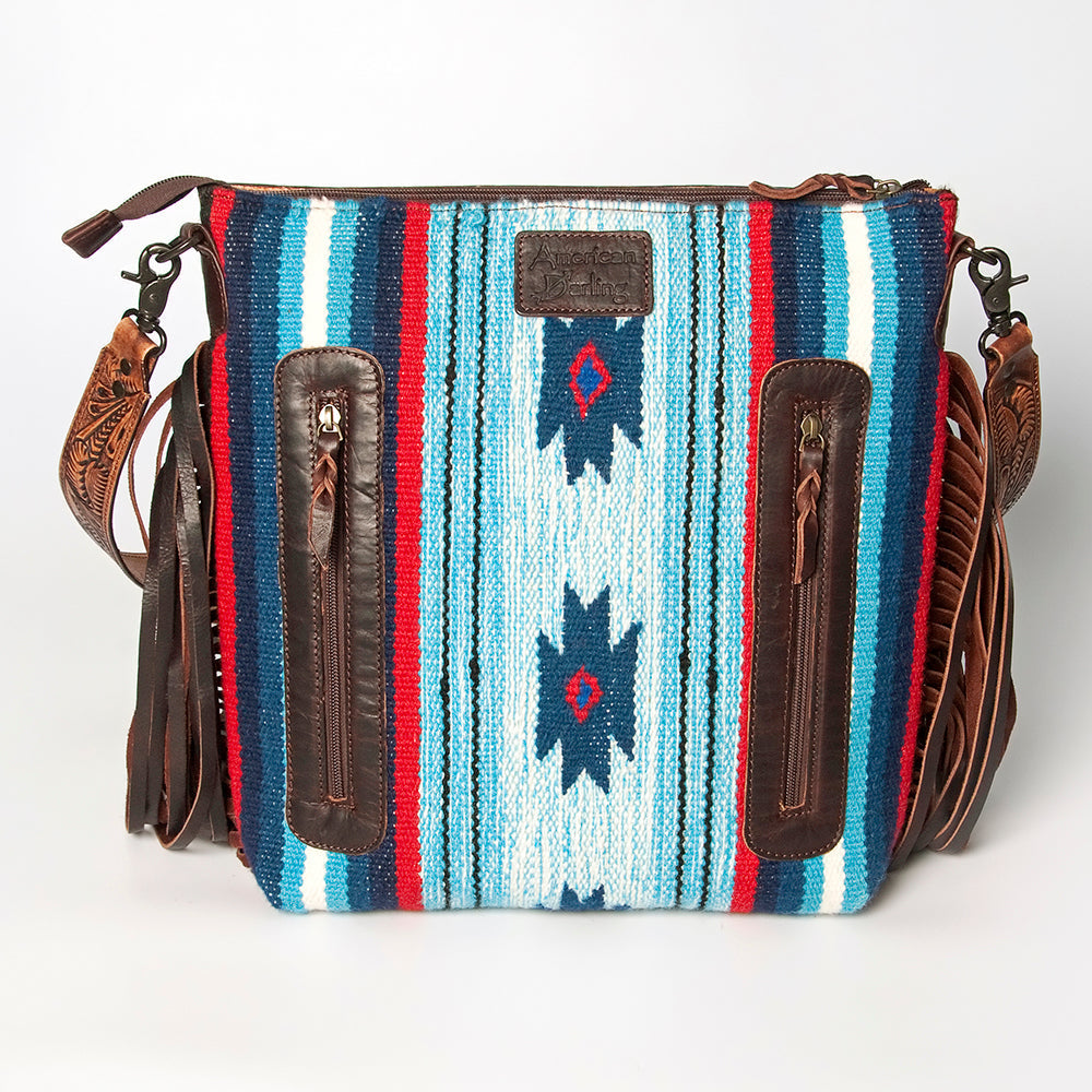 American Darling ADBGZ557A Signature Crossbody Hand Tooled Saddle Blanket Genuine Leather women bag western handbag purse