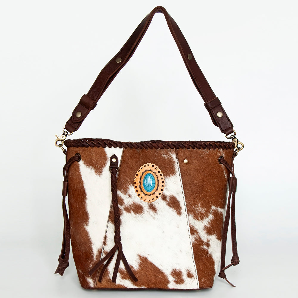 American Darling ADBGD160B Bucket Hair On Genuine Leather women bag western handbag purse