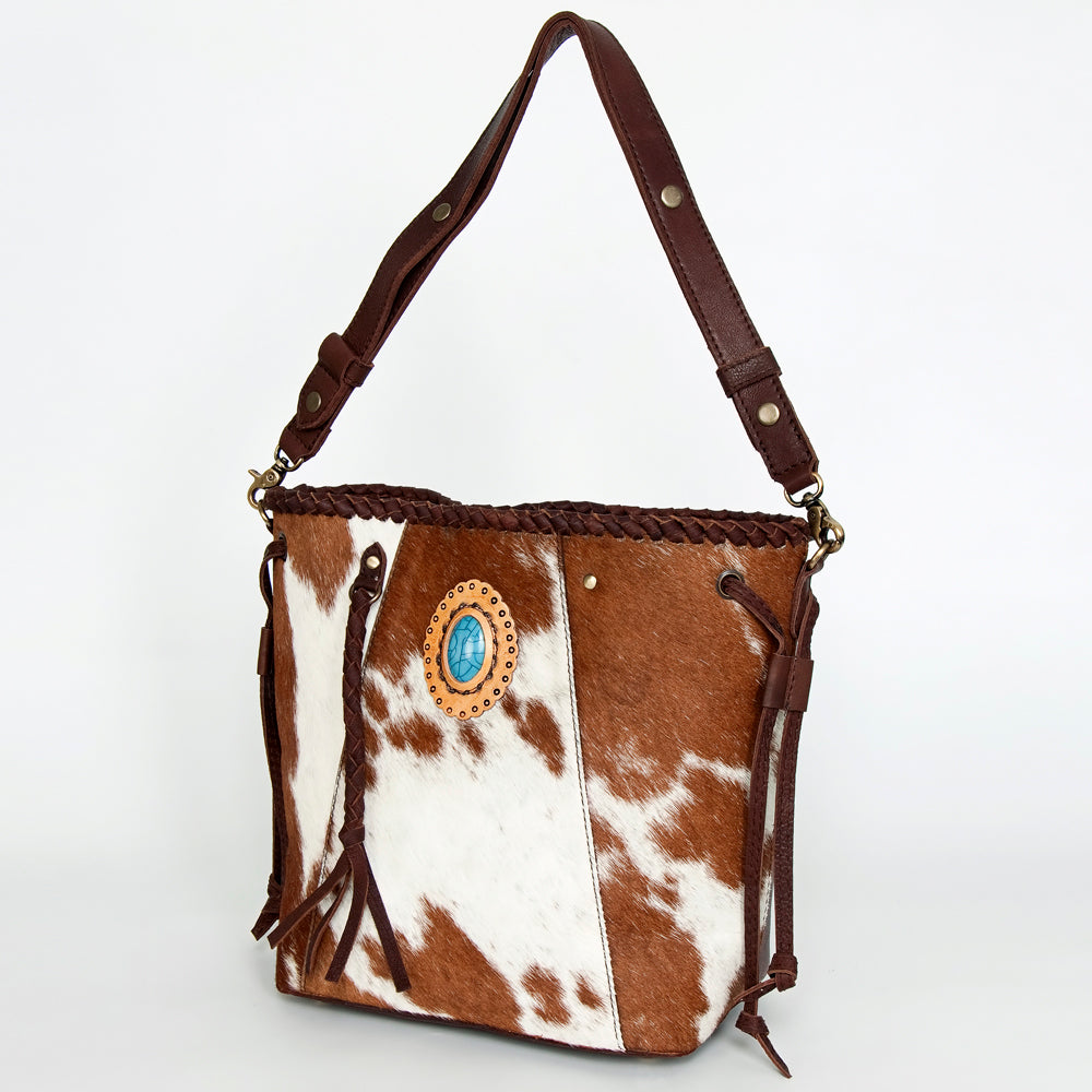 American Darling ADBGD160B Bucket Hair On Genuine Leather women bag western handbag purse