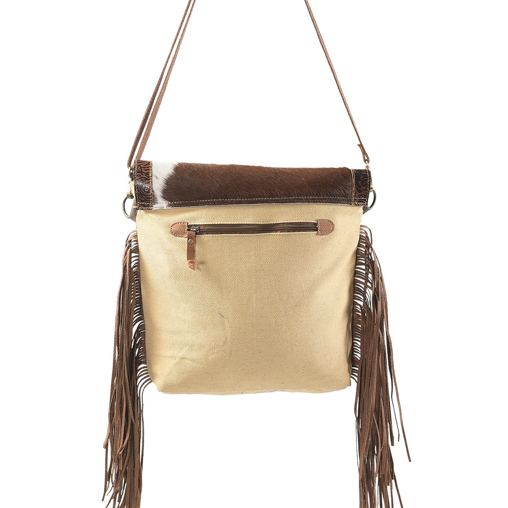 OHLAY KB116 Cross Body Upcycled Wool Upcycled Canvas Embossed Hair-On Genuine Leather women bag western handbag purse